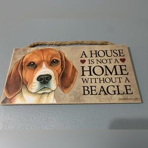 Beagle Wall Decor Sign - Brown and Cream